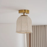 Retro linen fabric lamp corridor aisle ceiling lamp