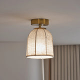 Retro linen fabric lamp corridor aisle ceiling lamp