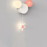 Creative Cartoon Wrought Iron Acrylic Spherical LED Children's Bedroom Wall Lamp