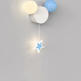 Creative Cartoon Wrought Iron Acrylic Spherical LED Children's Bedroom Wall Lamp