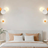 Creative Cartoon Wrought Iron Acrylic Spherical LED Children's Bedroom Wall Lamp