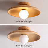 Tyalez Nordic Wood Minimalist Round Hallway Ceiling Light