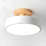 Tyalez Round Semi Flush Wooden Ceiling Light