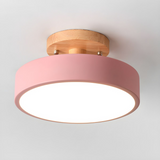 Tyalez Round Semi Flush Wooden Ceiling Light