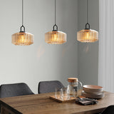 Tyalez Mid Century Striped Glass Pendant Light