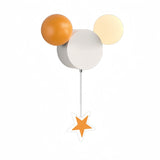Creative Cartoon Wrought Iron Acrylic Spherical LED Children's Bedroom Wall Lamp
