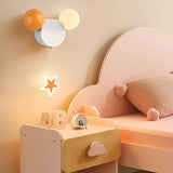 Creative Cartoon Wrought Iron Acrylic Spherical LED Children's Bedroom Wall Lamp