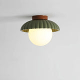 Cream Bud Glass Flush Ceiling Light