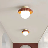 Cream Bud Glass Flush Ceiling Light