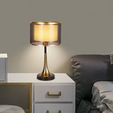 Tyalez Modern Simple Fabric Gold Bedroom Mini Table Lamp
