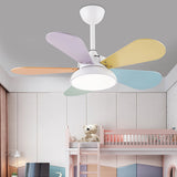 Tyalez Macaron Colorful Round Ceiling Fan With LED Light