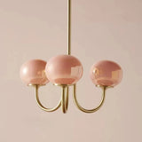 Tyalez Bubble Pink Glass Marshmallow Chandelier