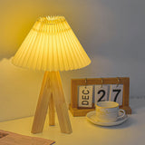 Tyalez Retro Wood Simple LED Bedroom Table Lamps