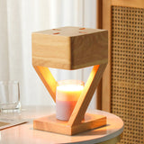 Tyalez Contemporary Wood Bedroom Square Mini Warming Candle Lamp
