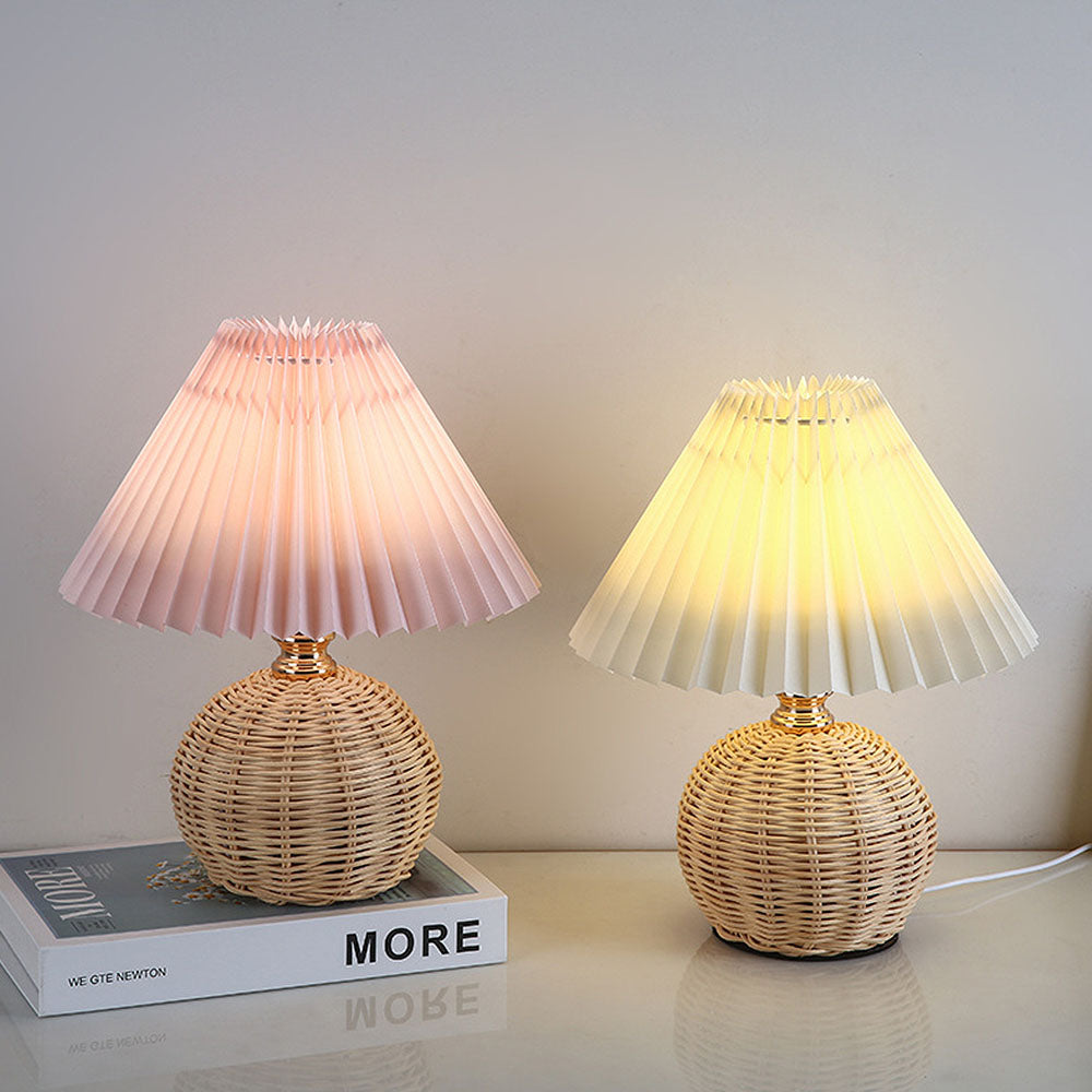 Tyalez Modern Simple Bamboo Weaving Table Lamps