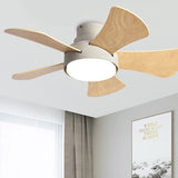 Tyalez Scandinavian Wood Flush Ceiling Fan With LED Lighting