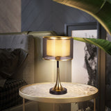 Tyalez Modern Simple Fabric Gold Bedroom Mini Table Lamp