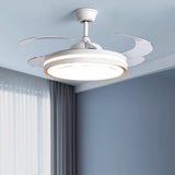 Tyalez White Metal Remote Control Ceiling Fan With Light