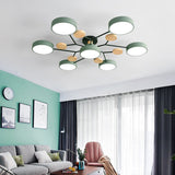 Tyalez Contemporary Round Iron LED Semi-Flush Chandelier