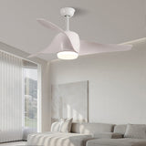 Simple Flush Ceiling Fan With LED Light And Remote