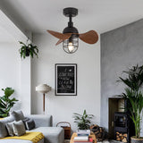 Tyalez Mid-Century Contemporary Dark Walnut Ceiling Fans With Lighting