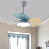 Tyalez Macaron Colorful Round Ceiling Fan With LED Light