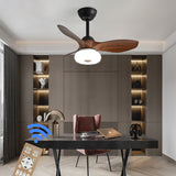 Natural Wood Stylish Ceiling Fan With LED Light