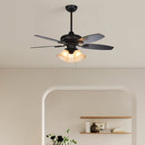 Tyalez Contemporary Coffee Glass Ceiling Fans With Lights