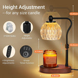 Tyalez Contemporary Glass Gold Bedroom Warming Candle Lamp