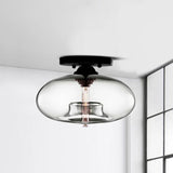 Industrial-Style Globe Glass Ceiling Lamp for Corridor & Entryway