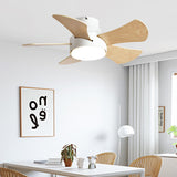 Tyalez Scandinavian Wood Flush Ceiling Fan With LED Lighting
