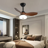 Natural Wood Stylish Ceiling Fan With LED Light