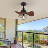 Tyalez Mid-Century Contemporary Dark Walnut Ceiling Fans With Lighting