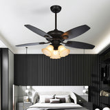 Tyalez Contemporary Coffee Glass Ceiling Fans With Lights