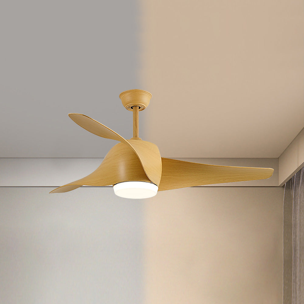 Simple Flush Ceiling Fan With LED Light And Remote