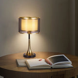 Tyalez Modern Simple Fabric Gold Bedroom Mini Table Lamp