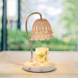 Tyalez Creative Glass Flower Shape Mini Warming Candle Lamp