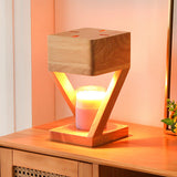 Tyalez Contemporary Wood Bedroom Square Mini Warming Candle Lamp