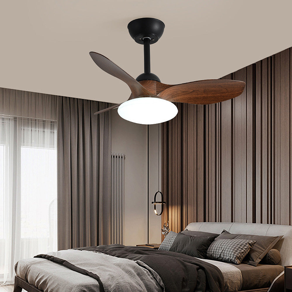 Natural Wood Stylish Ceiling Fan With LED Light