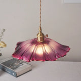 Tyalez Retro Lotus Leaf Shape Glass Pendant Lamp