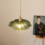 Tyalez Retro Lotus Leaf Shape Glass Pendant Lamp