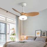 Natural Wood Stylish Ceiling Fan With LED Light