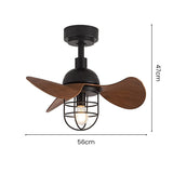 Tyalez Mid-Century Contemporary Dark Walnut Ceiling Fans With Lighting