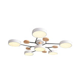 Tyalez Contemporary Round Iron LED Semi-Flush Chandelier