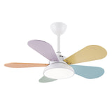 Tyalez Macaron Colorful Round Ceiling Fan With LED Light