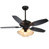 Tyalez Contemporary Coffee Glass Ceiling Fans With Lights