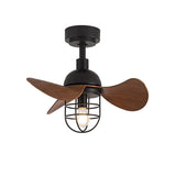 Tyalez Mid-Century Contemporary Dark Walnut Ceiling Fans With Lighting