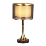 Tyalez Modern Simple Fabric Gold Bedroom Mini Table Lamp