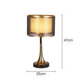Tyalez Modern Simple Fabric Gold Bedroom Mini Table Lamp