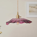 Tyalez Retro Lotus Leaf Shape Glass Pendant Lamp